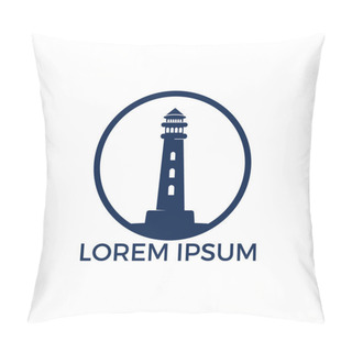 Personality  Lighthouse Vector Logo Design. Lighthouse Icon Logo Design Vector Template Illustration. Pillow Covers