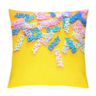 Personality  Pastel Colored Confetti Baby On Yellow Background Pillow Covers