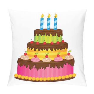 Personality  Vector Birthday Cake With Candles Pillow Covers