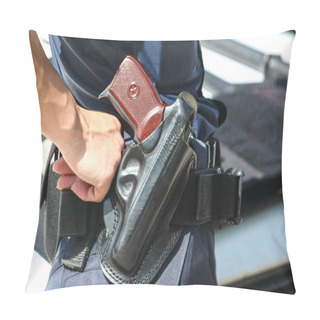Personality  A Woman's Hand Touches A Body And A Gun. Woman With A Gun. Woman Policemen With Gun In A Black Holster. Makarov Gun In A Police Holster. Profession, A Job That Saves Lives. Profession Police Officer. Pillow Covers