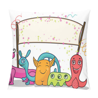 Personality  Happy Monsters Celebrating Pillow Covers