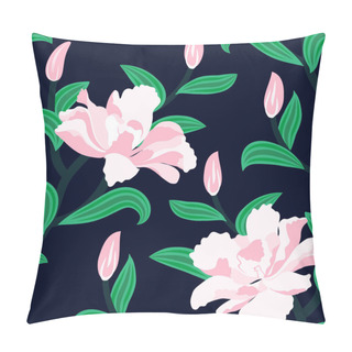 Personality  Floral Seamless Vector Pattern With Peony Flowers Pillow Covers