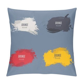 Personality  Set Abstract Grunge Texture Banner Frame Design Template Pillow Covers
