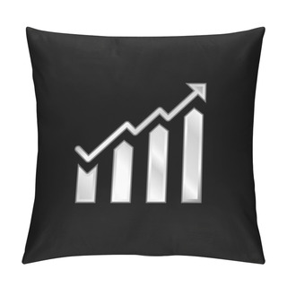 Personality  Bar Chart Silver Plated Metallic Icon Pillow Covers