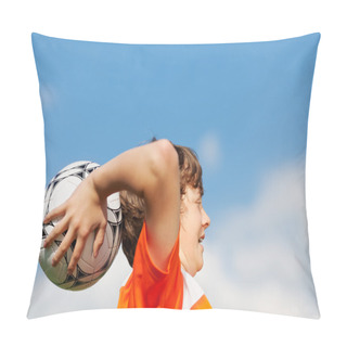 Personality  Teenage Soccer Player Throwing In Pillow Covers