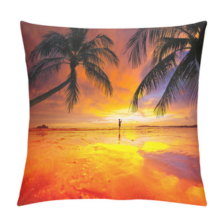 Personality  Sunset On The Beach Of Ao Nang Pillow Covers