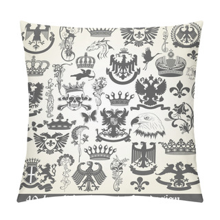 Personality  Set Of Heraldic Elements For Design Pillow Covers