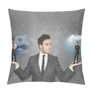 Personality  Businessman With Devil Or Angel Pillow Covers