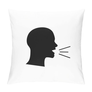 Personality  Screaming Vector Illustration. Human Screaming Template For Icon Design. Pillow Covers