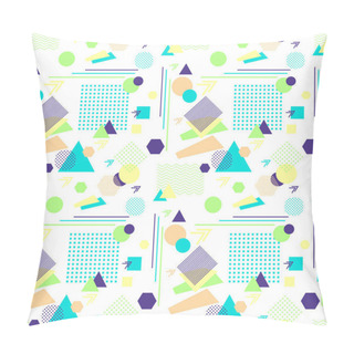 Personality  Abstract Seamless Pattern In Postmodern Memphis Style On White Pillow Covers
