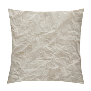 Personality  Top View Of Beige Crumped Parchment Paper Surface With Copy Space Pillow Covers