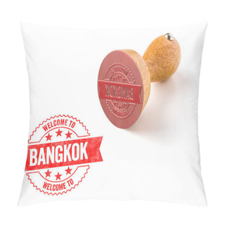 Personality  A Rubber Stamp On A White Background - Welcome To Bangkok Pillow Covers