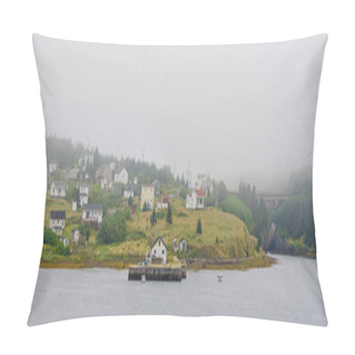 Personality  Highway View Of Small Town In Coastal Newfoundland, Canada  Pillow Covers