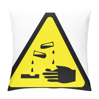 Personality  Yellow Warning Sign With Corrosive Substances Pillow Covers