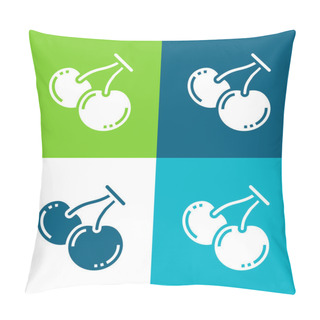Personality  Berry Flat Four Color Minimal Icon Set Pillow Covers