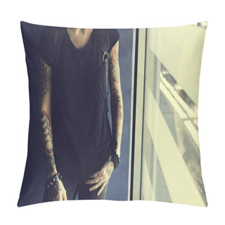 Personality  Stylish Woman With Tattooes Pillow Covers