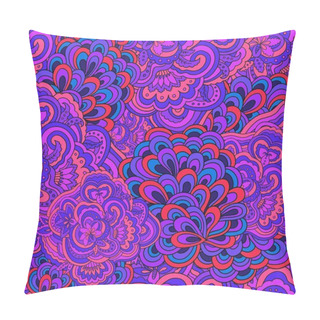 Personality  Bright Seamless Floral Psychedelic Boho Pattern With Retro Original Ornament. Pillow Covers