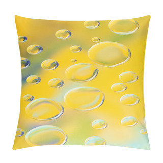 Personality  Beautiful Calm Clean Water Drops On Yellow Abstract Background Pillow Covers