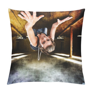 Personality  Girl Crawling On The Ceiling Pillow Covers