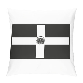 Personality  Dominican Republic Flag Monochrome On White Background Pillow Covers