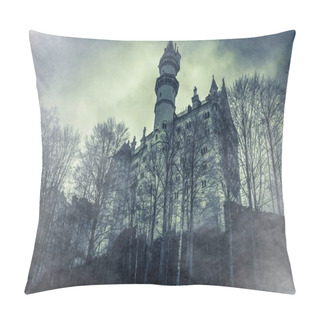 Personality  Gothic Castle In The Fog On Winter Day Pillow Covers