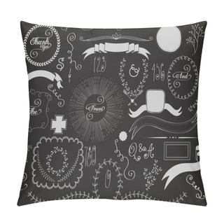 Personality  Chalkboard Design Elements Pillow Covers