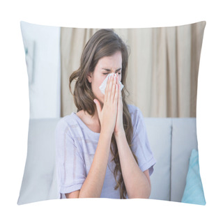 Personality  Sick Woman Blowing Her Nose Pillow Covers