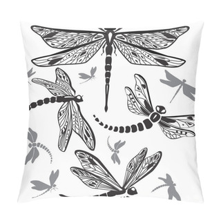 Personality  Set Of Decorative Dragonflies Pillow Covers