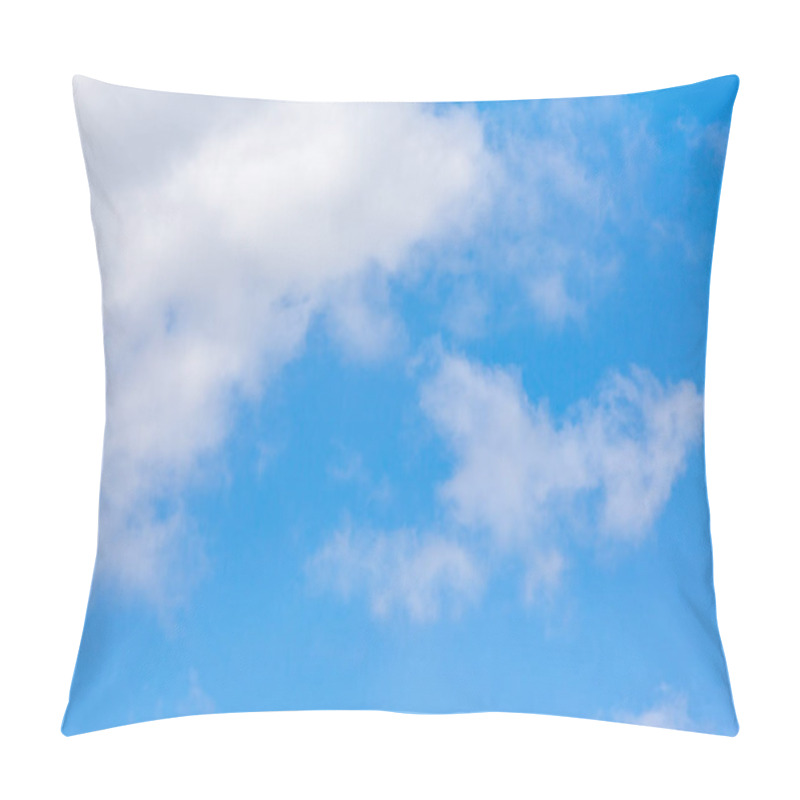 Personality  fluffy white clouds against a blue sky. pillow covers