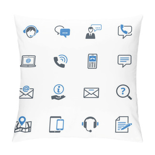 Personality  Contact Us Icons Set 3 - Blue Series Pillow Covers