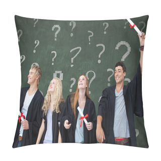 Personality  Group Of People Celebrating After Graduation Pillow Covers