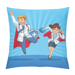 Personality  Super Doctors Couple Comic Characters Pillow Covers