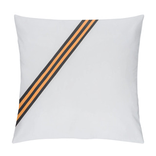 Personality  Top View Of St. George Ribbon Isolated On Gray  Pillow Covers