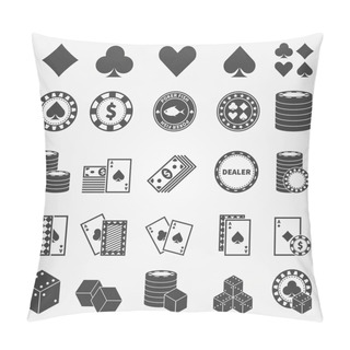 Personality  Poker Icons Set Pillow Covers