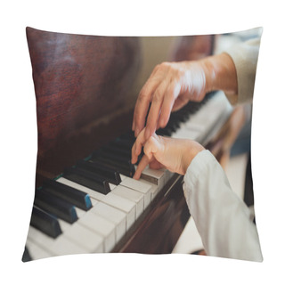 Personality  Hand Of An Experienced Pianist  Helping Young Students Pillow Covers