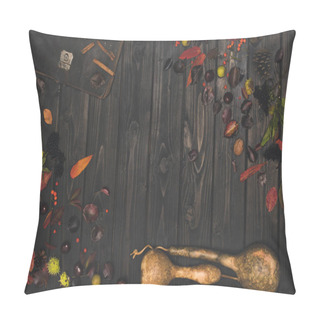 Personality  Dried Autumn Leaves And Pumpkins Pillow Covers