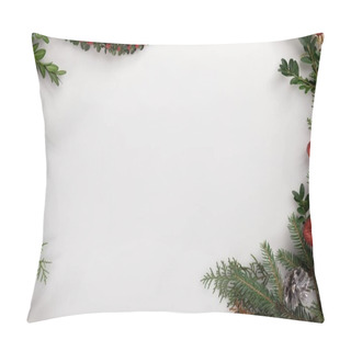 Personality  Christmas Frame Made Of Fir Branches Pillow Covers