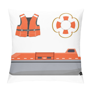 Personality  Life Boat, Jacket And Buoy Pillow Covers