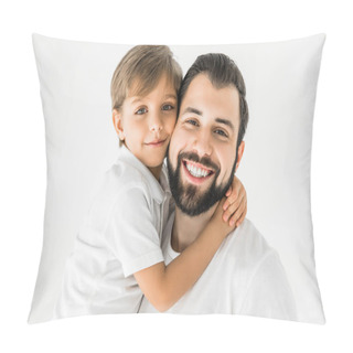 Personality  Happy Father And Son Together Pillow Covers
