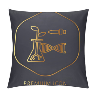 Personality  Biotechnology Golden Line Premium Logo Or Icon Pillow Covers