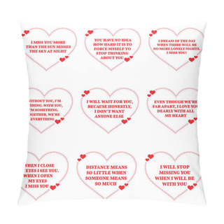 Personality  Set Of Quotes About Missing Love Over White Background. Simple H Pillow Covers