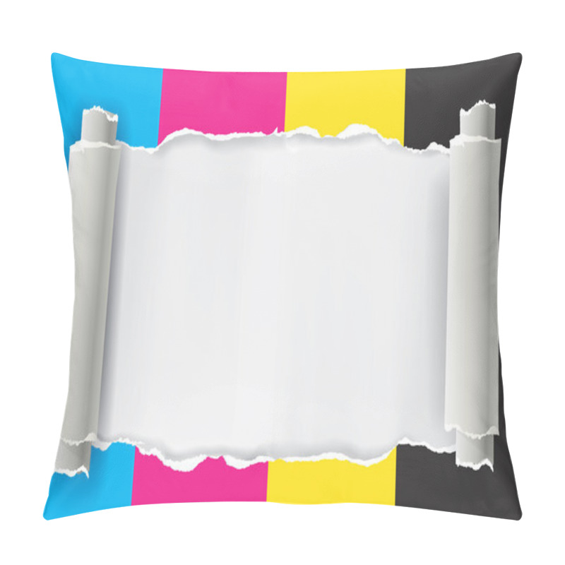 Personality  Ripped paper with print colors. pillow covers