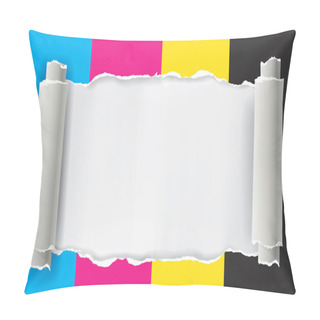 Personality  Ripped Paper With Print Colors. Pillow Covers
