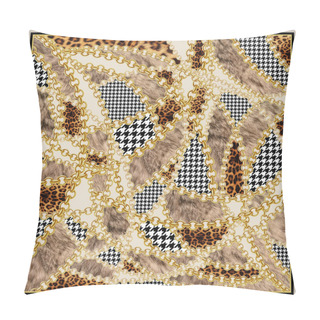 Personality  Animal Skin Motif Fabric Texture Colorful Geometric Silk Scarf Design Pillow Covers