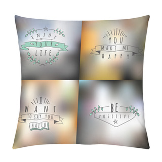 Personality Vector Set Of Summer  Emblems Pillow Covers