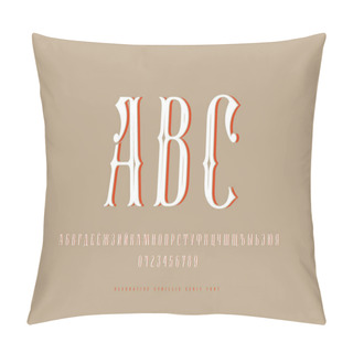 Personality  Stock Vector Cyrillic Decorative Serif Font Pillow Covers