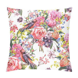 Personality  Seamless Floral Watercolor Background Pillow Covers