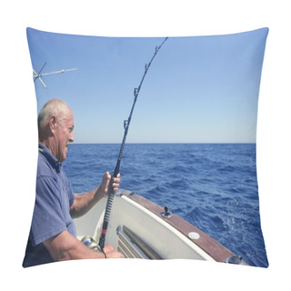Personality  Angler Senior Big Game Sport Fishing Boat Pillow Covers