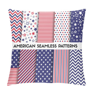 Personality  Big Set Of American Style Vector Seamless Patterns Pillow Covers