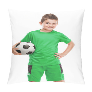 Personality  Standing Young Soccer Player Holding Football Pillow Covers
